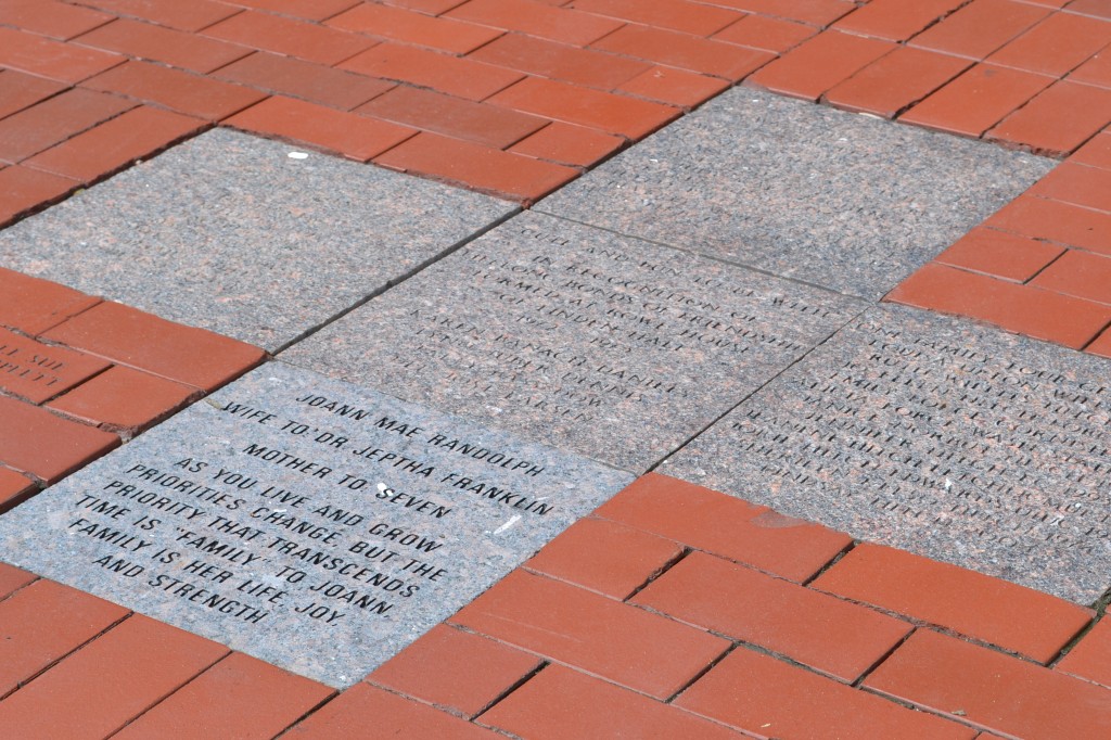 The new treatment for pavers stands out against the worn pavers that have been damaged over the years from Iowa