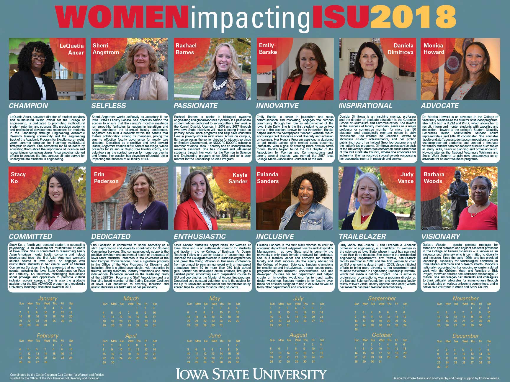 Reception recognizes 2018 Women Impacting ISU calendar honorees