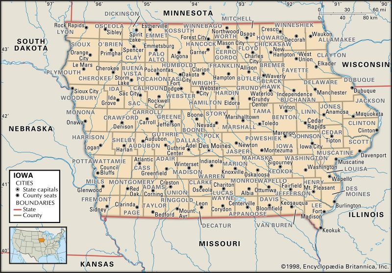 Iowa map