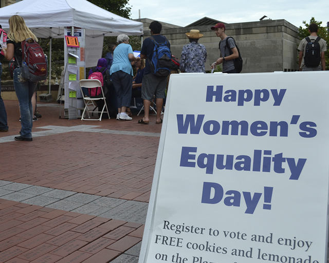 More than 100 students registered to vote on Women’s Equality Day
