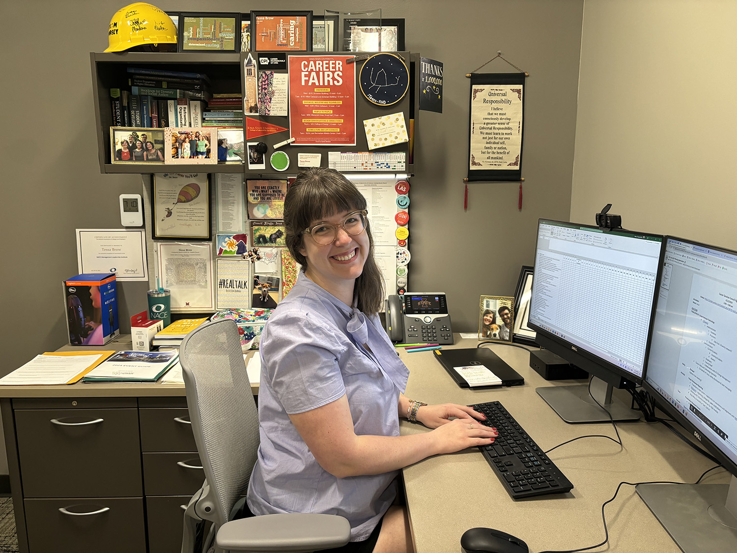 Tessa Brow in her office in LAS Career Services