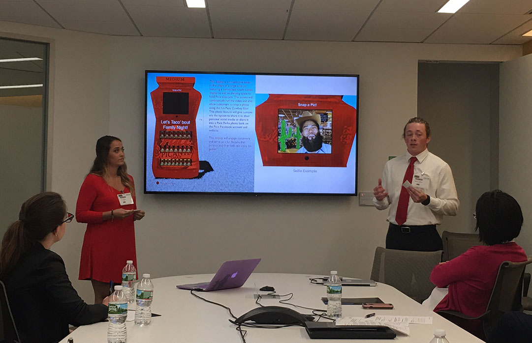 oni Ugolini (left) and Michael Englund (right) presented their campaign to Pace brand executives.