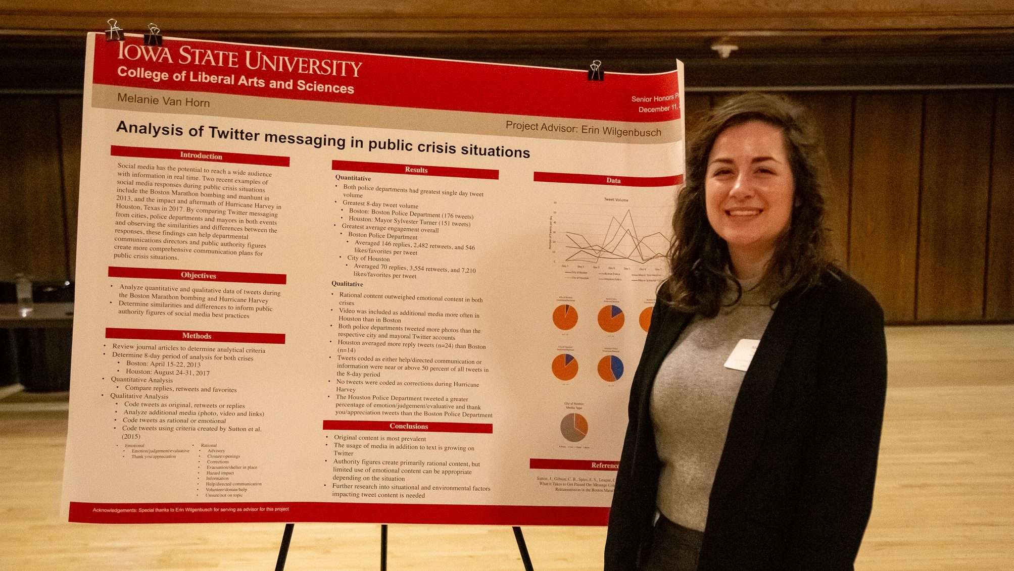 Melanie Van Horn with Research Poster