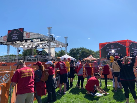 People lining up to attend College GameDay Live