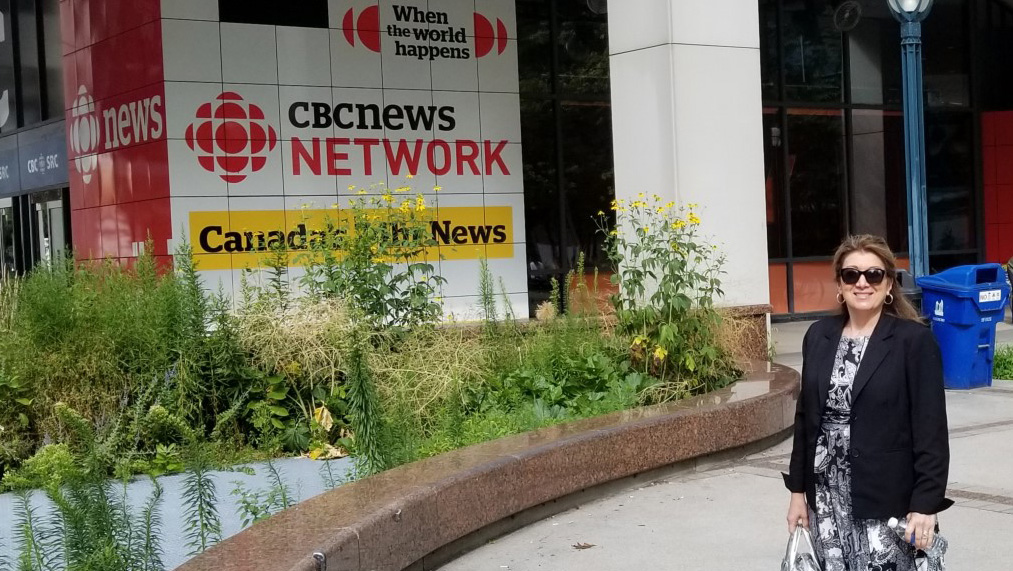 Grace Provenzano in front of CBC Toronto