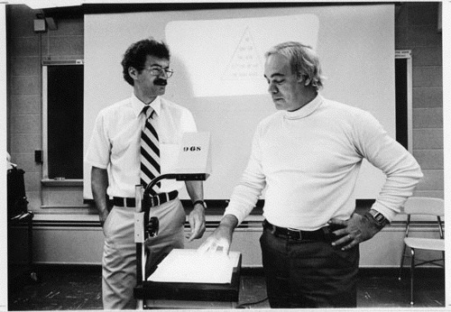 Abbott with Greenlee alumnus and former Professor Paul Yarbrough in 1982. 