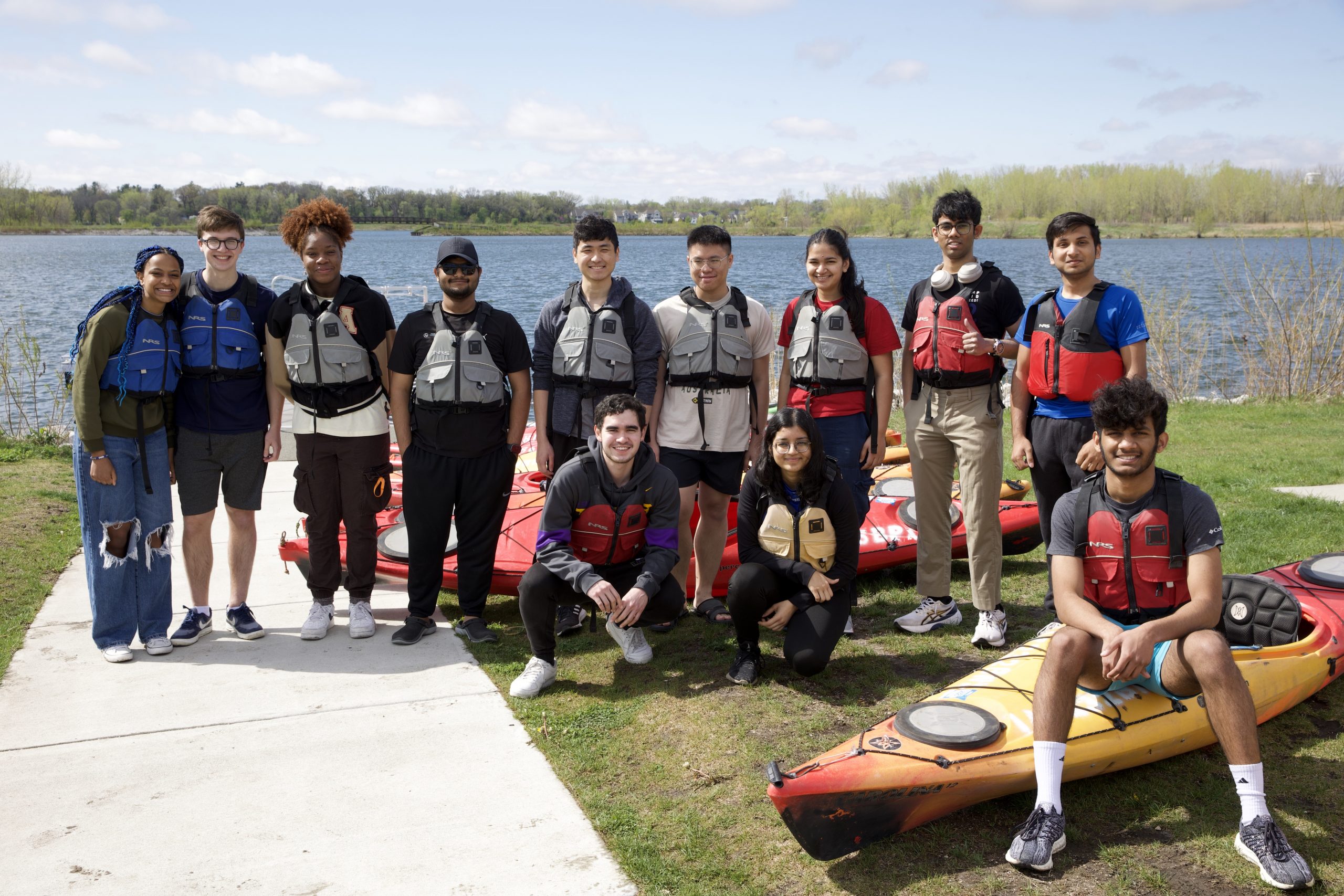 International Students at Ada Hayden for kayaking