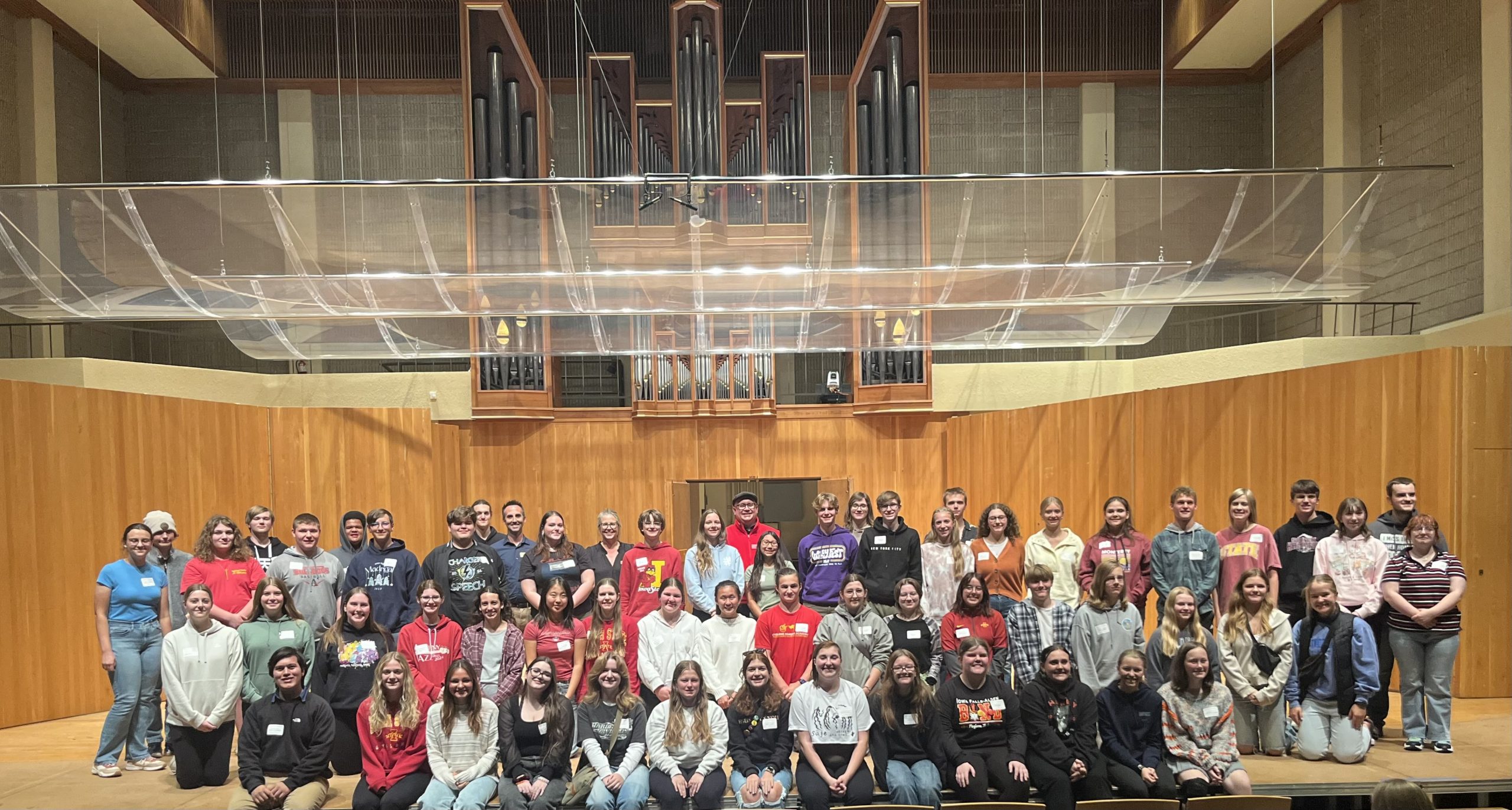 Group photo of students and faculty for Cyclone Music Major for a Day