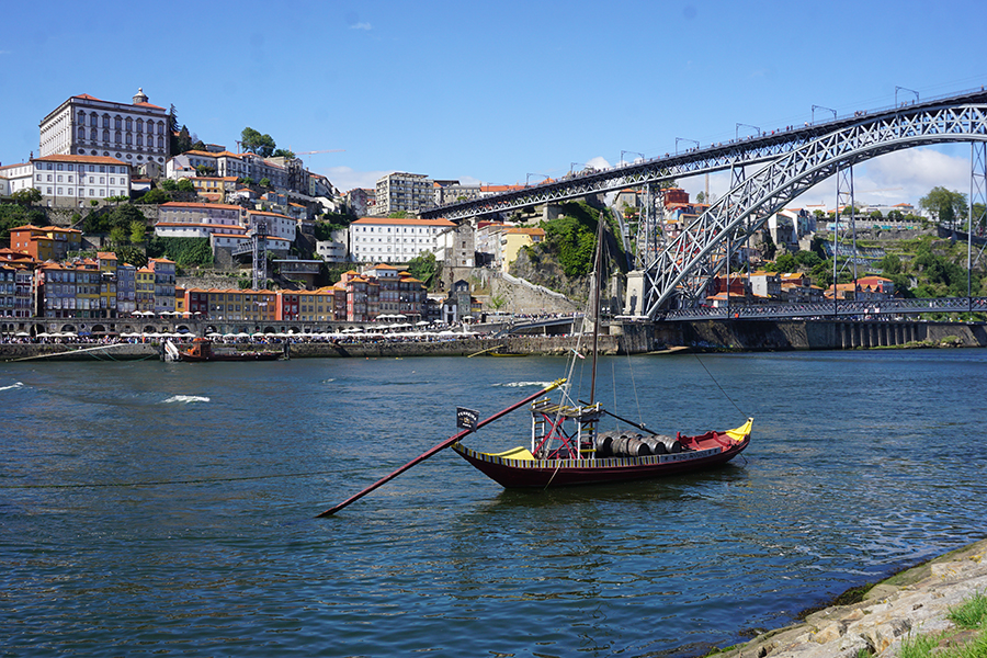 Boat in river in Portugal