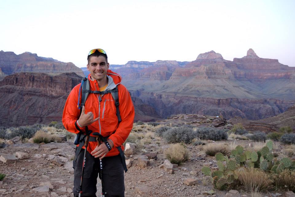 Christopher Cassling hiking near the Grand Canyon.