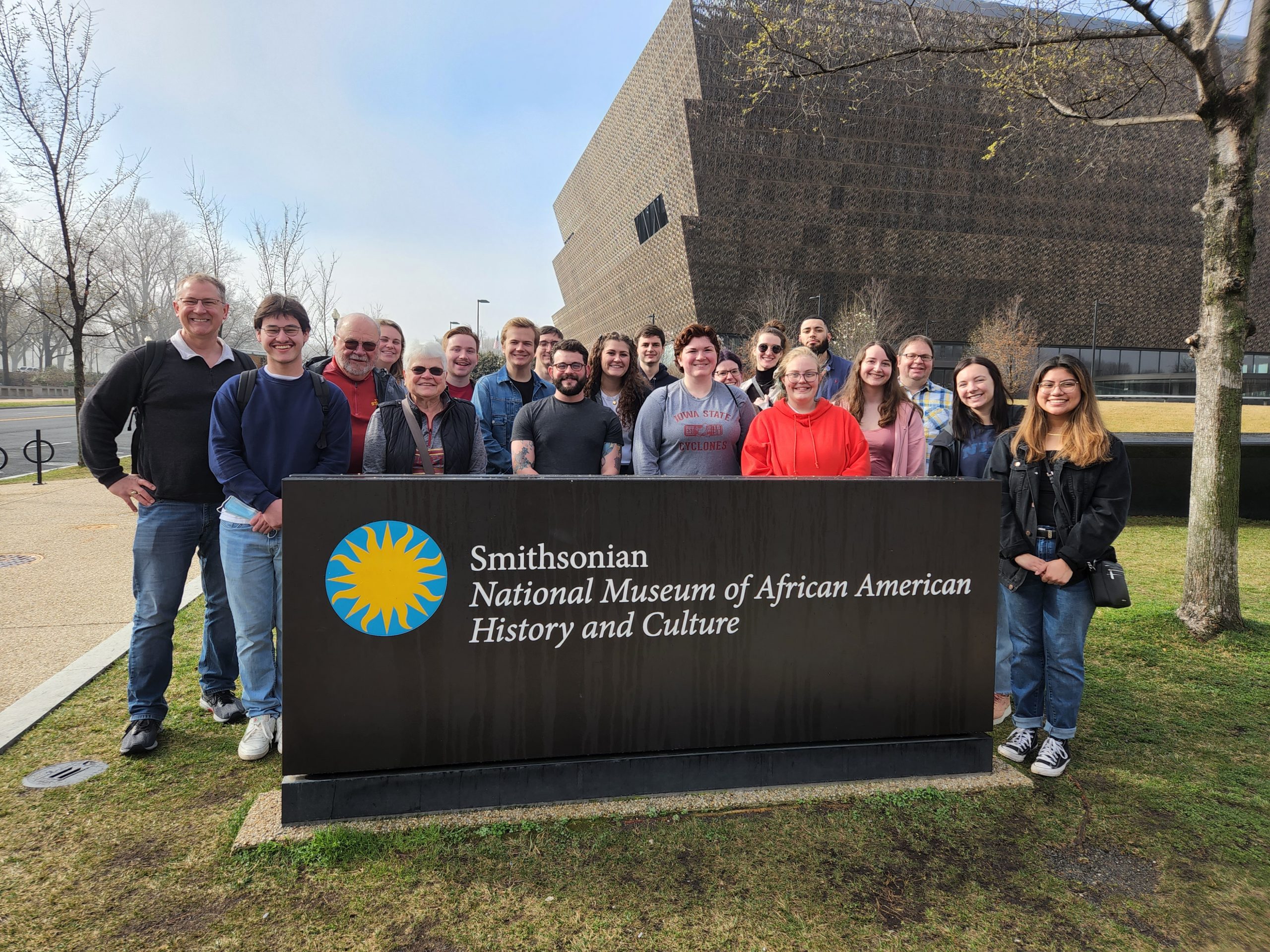 Iowa State students, faculty, and alumni visit the National Museum of African American History and Culture in Washington, D.C., as part of their course on the history of racial violence.