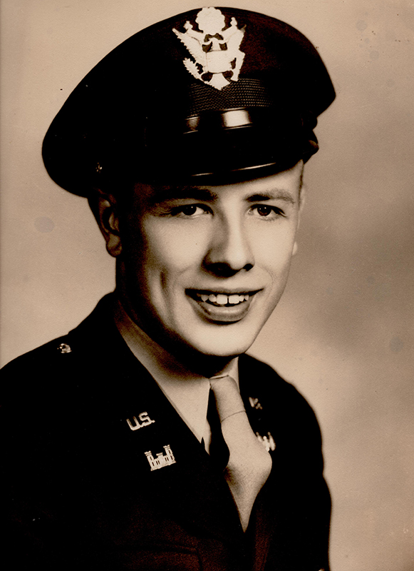 a black and white photo of Dwight in military uniform