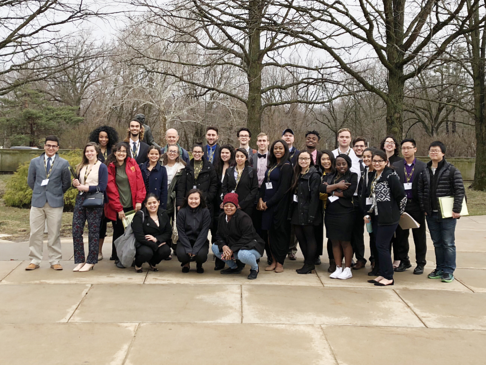 ISU students pictured outside at the University of Iowa College of Law.