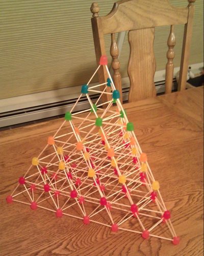 A gumdrop and toothpick pyramid. Submitted photo.