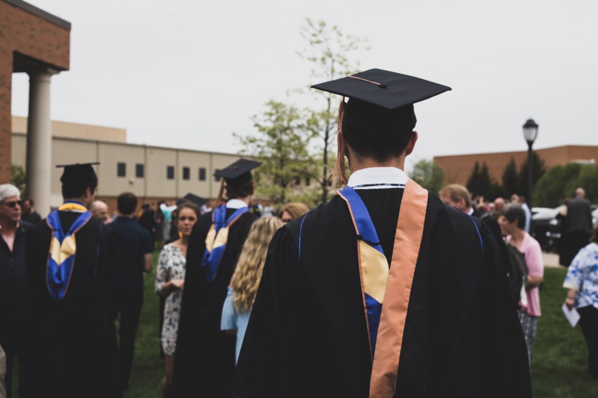 Students at graduation