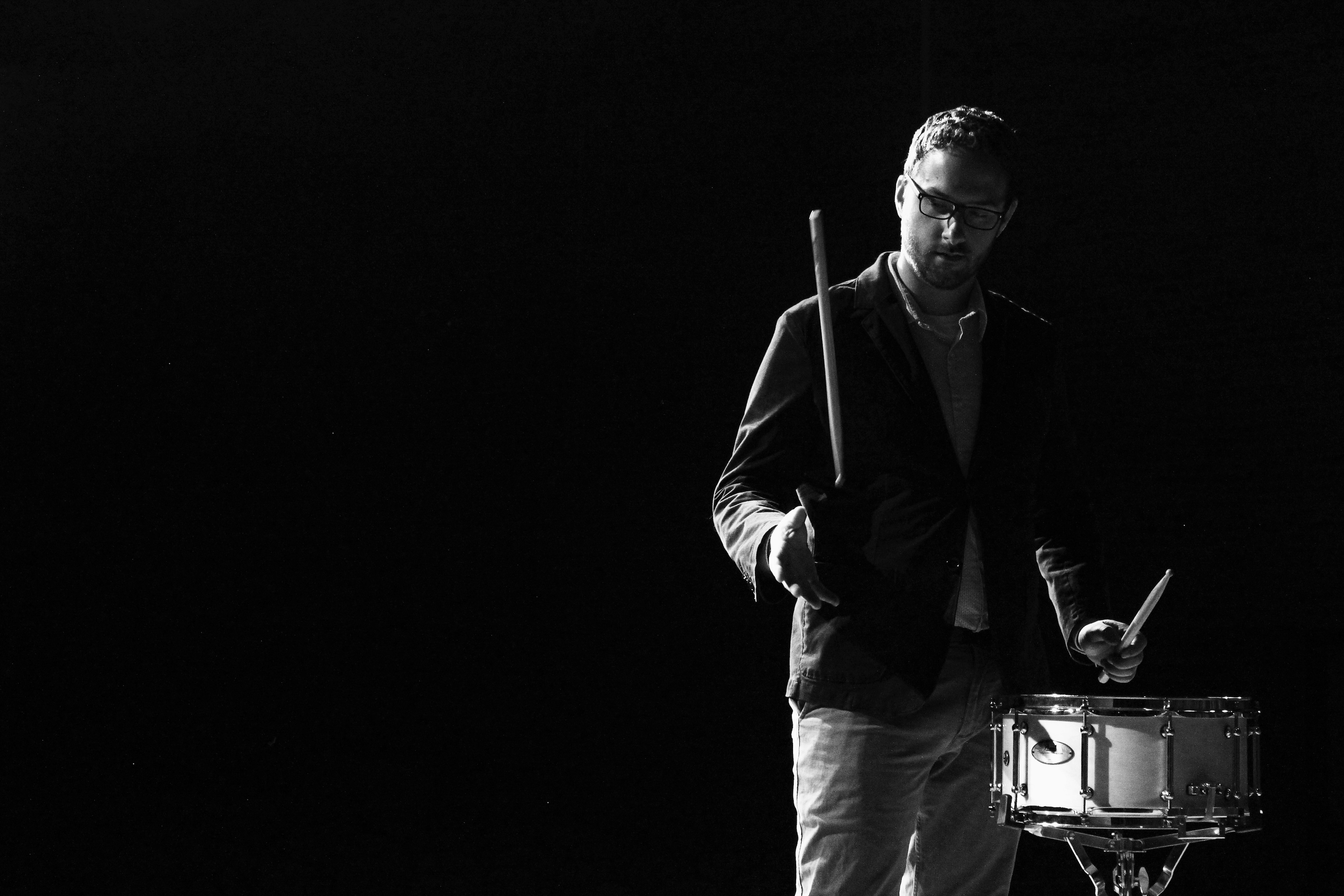 Portrait style photo of a drummer