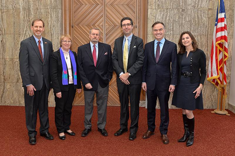 Group photo of awardees, donor and administrators at medallion ceremony