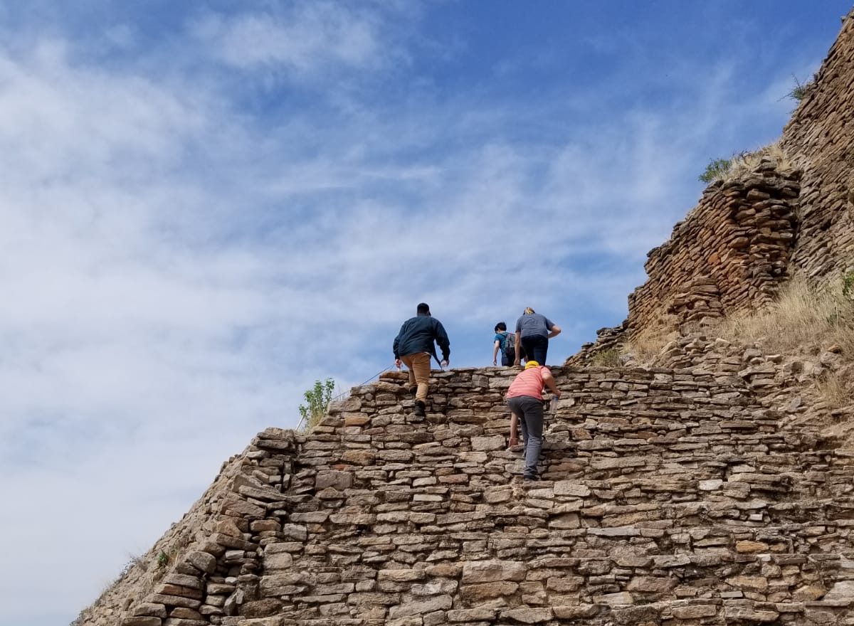 Students at an archaeology site.