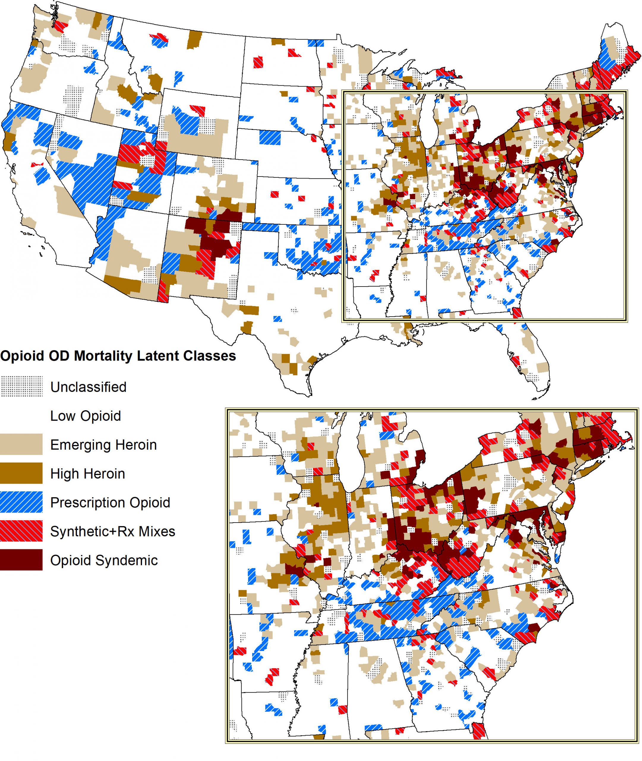 Map of U.S. opioid epidemics