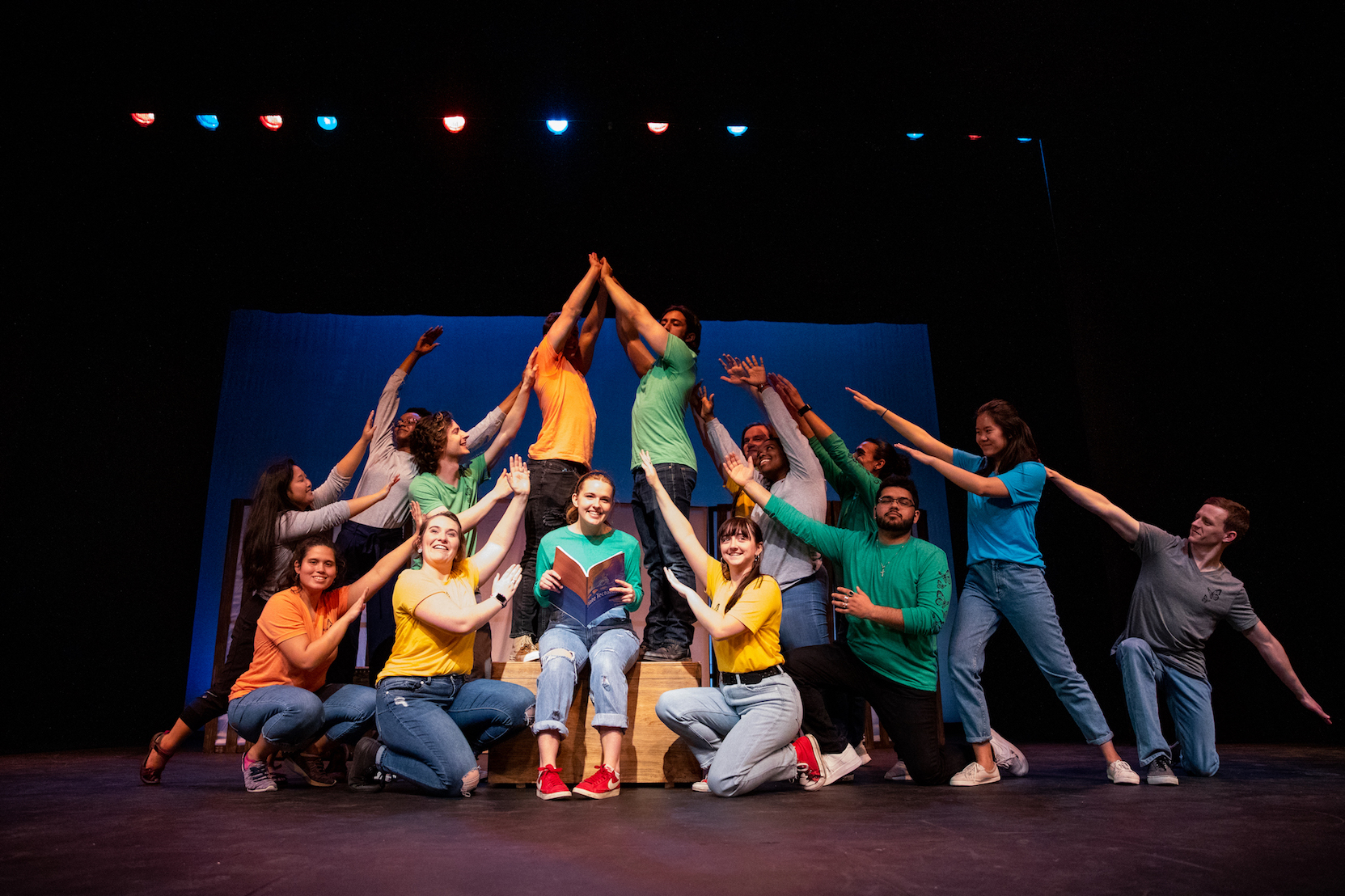 Students performing on stage