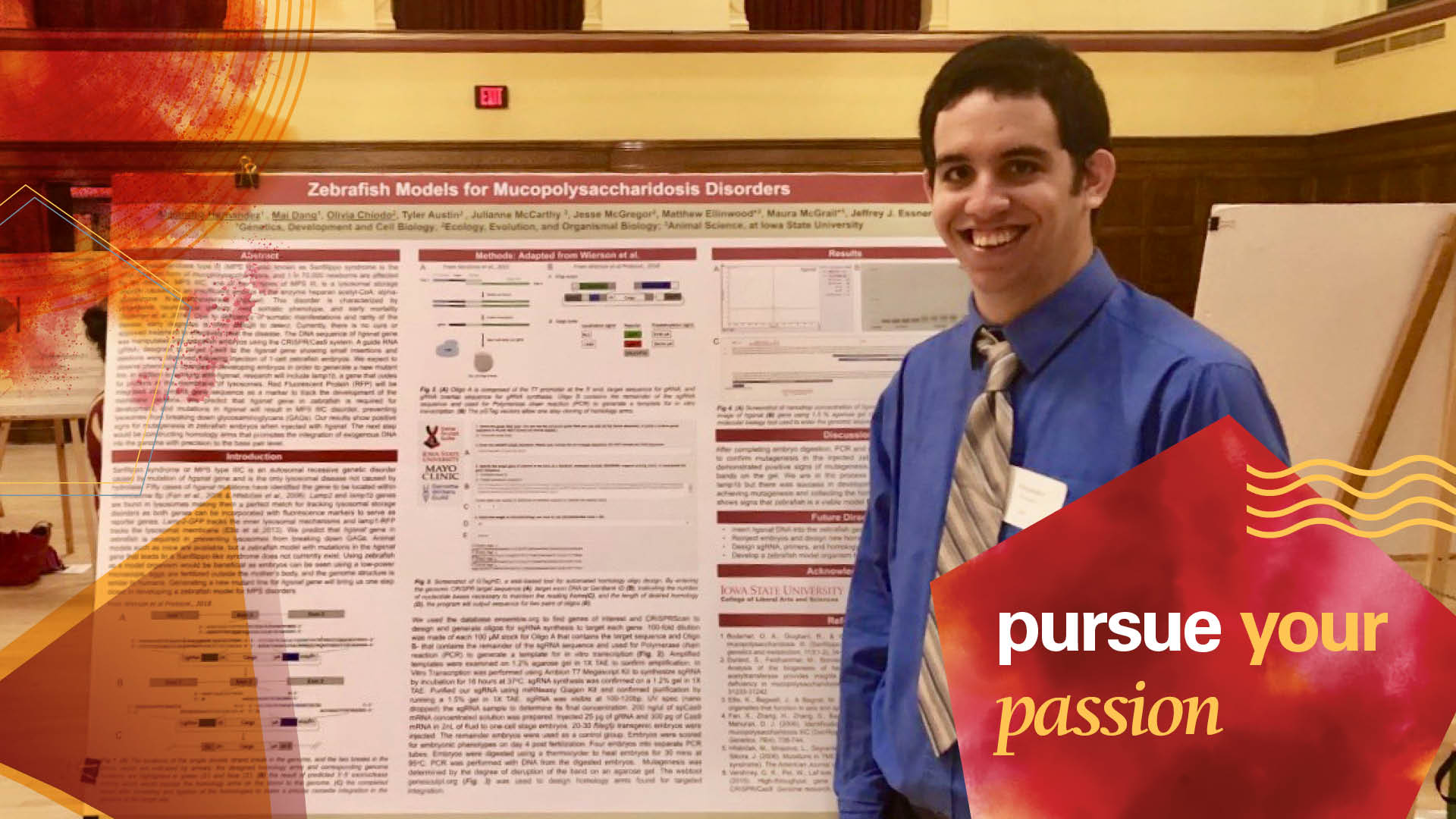 Student with research poster