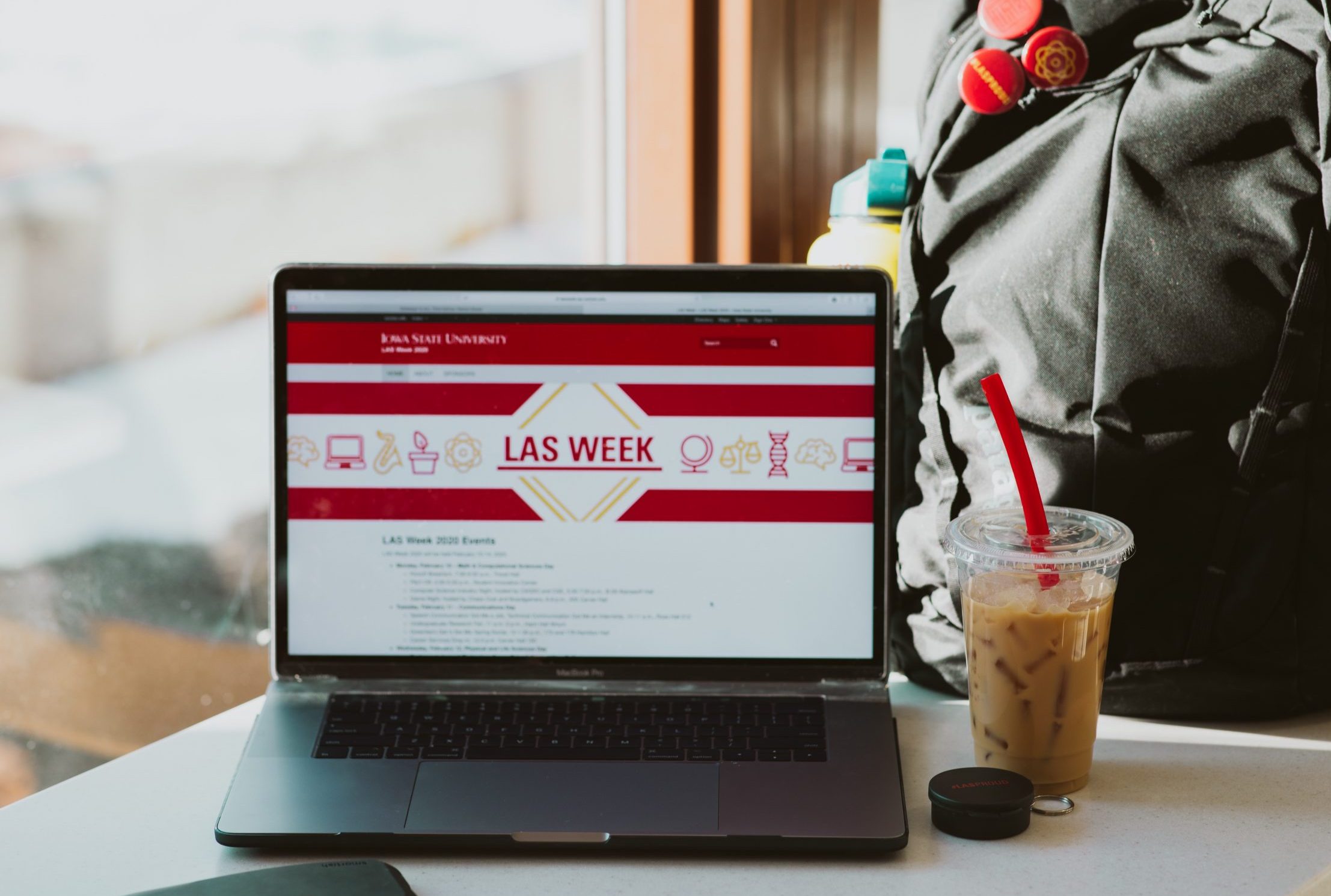 laptop with LAS week image displayed