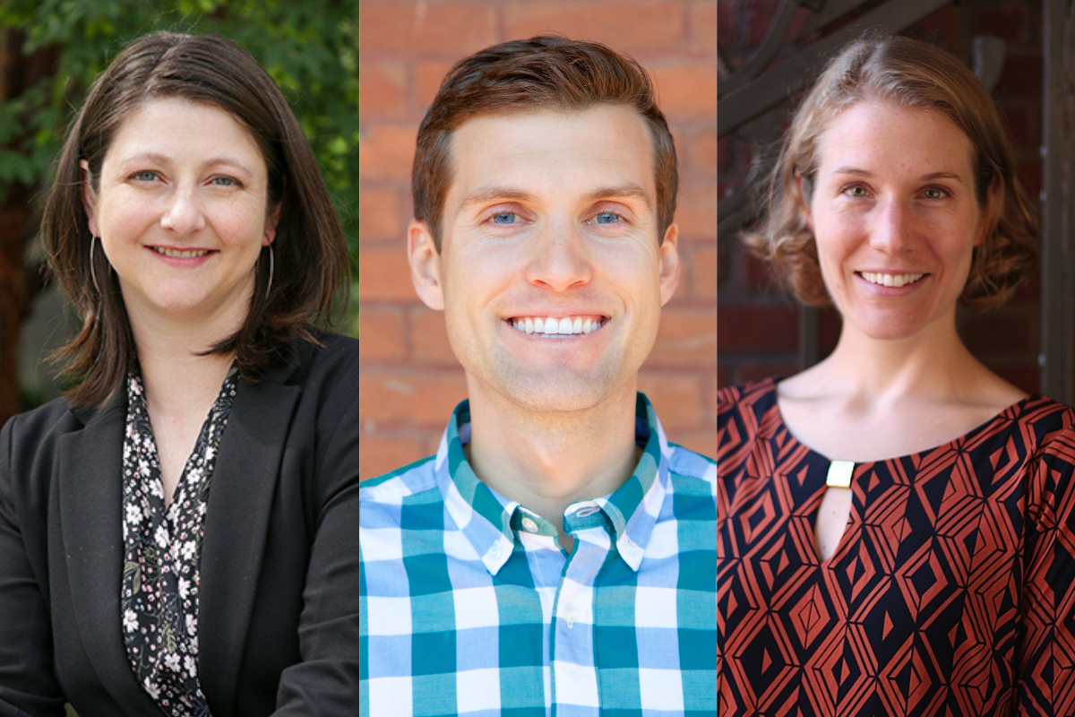 Collage of three faculty headshots