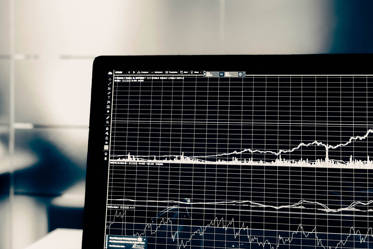 Data graph on a computer screen