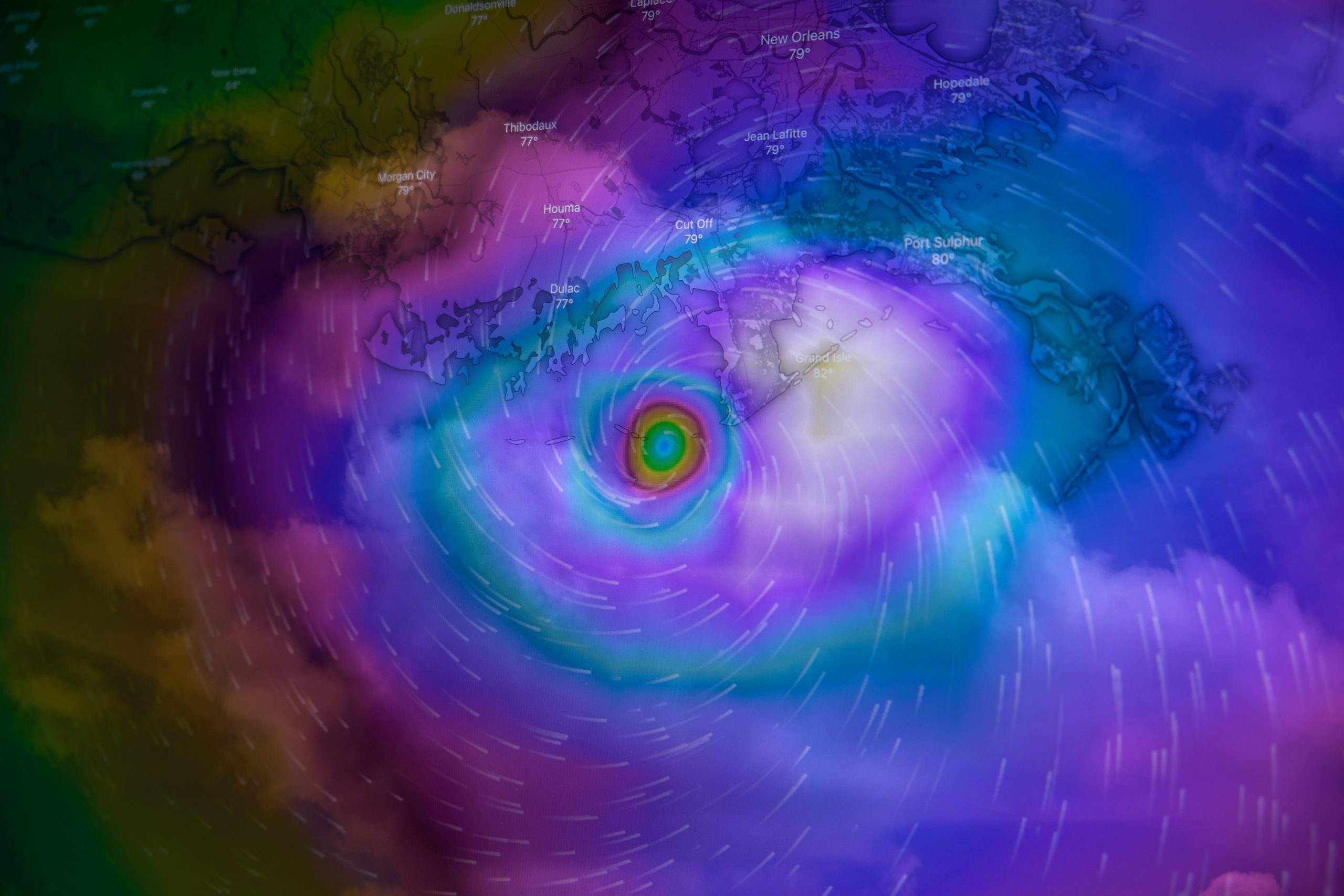 Radar image of a hurricane.