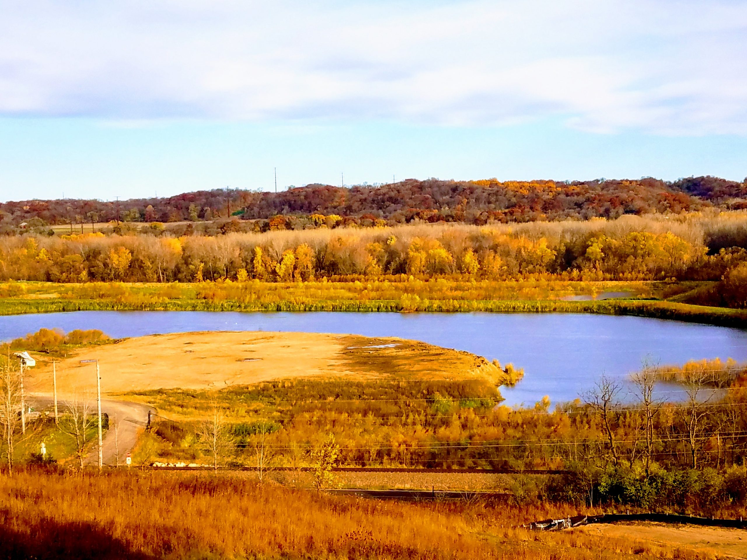 View of a lake in autumn