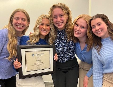 Public relations students show off their national award