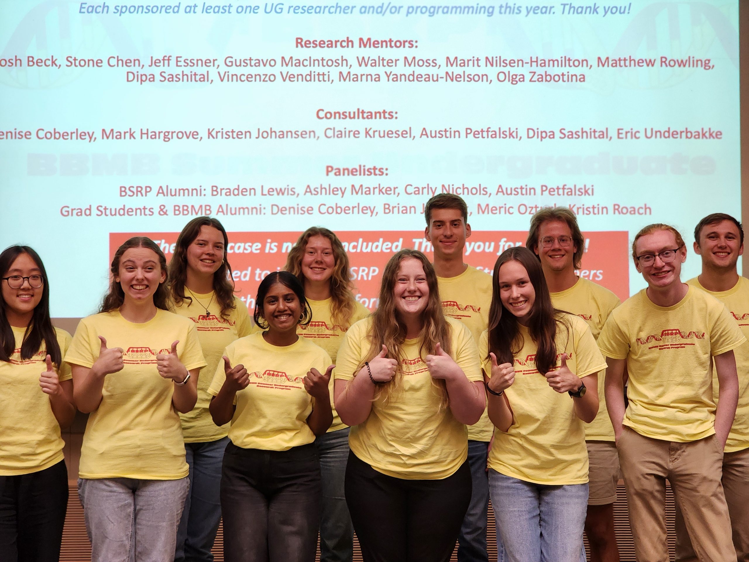 Undergraduate research students in the Roy J. Carver Department of Biochemistry, Biophysics, and Molecular Biology (BBMB).