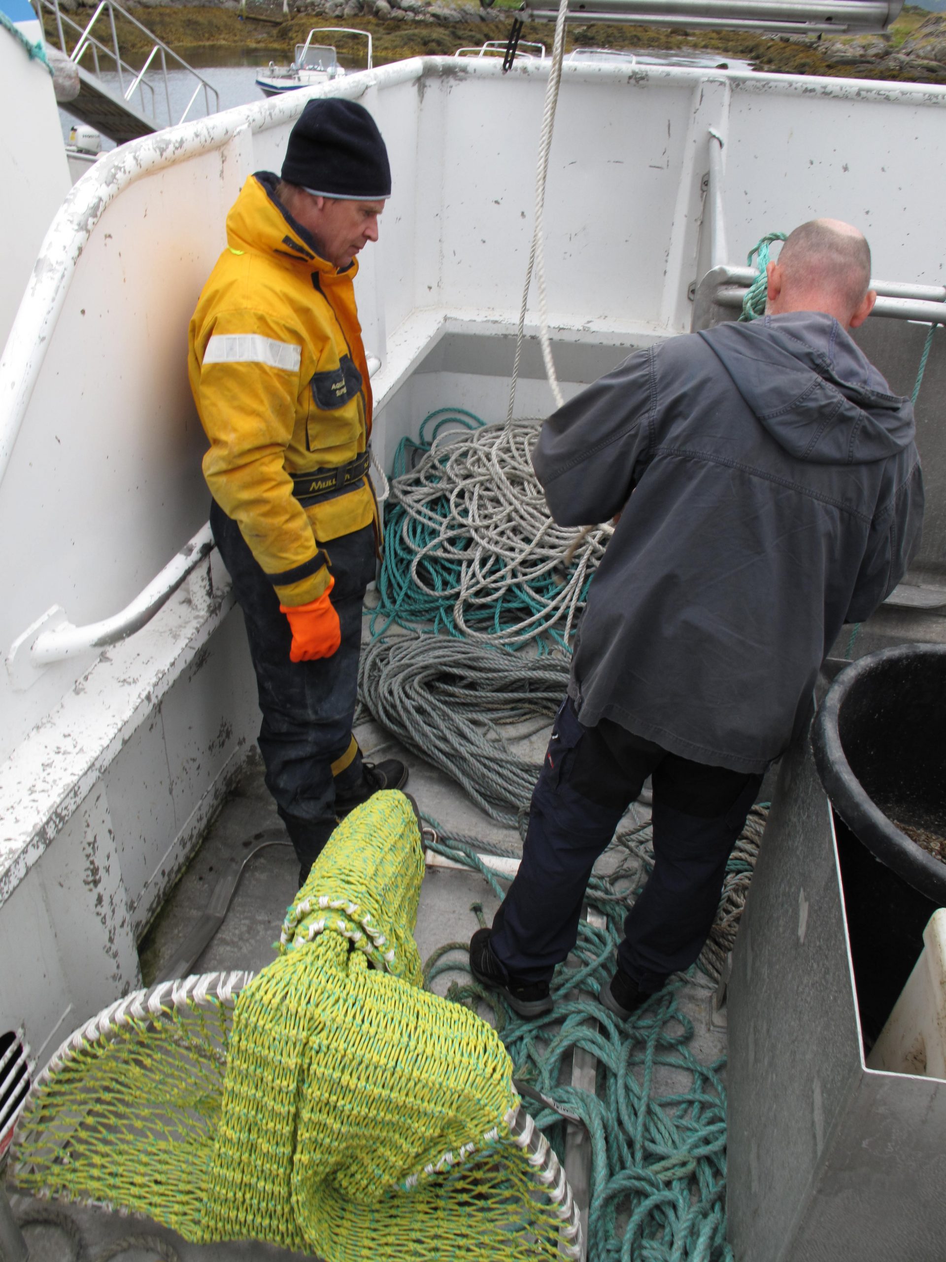 Erlend preps the line at dock