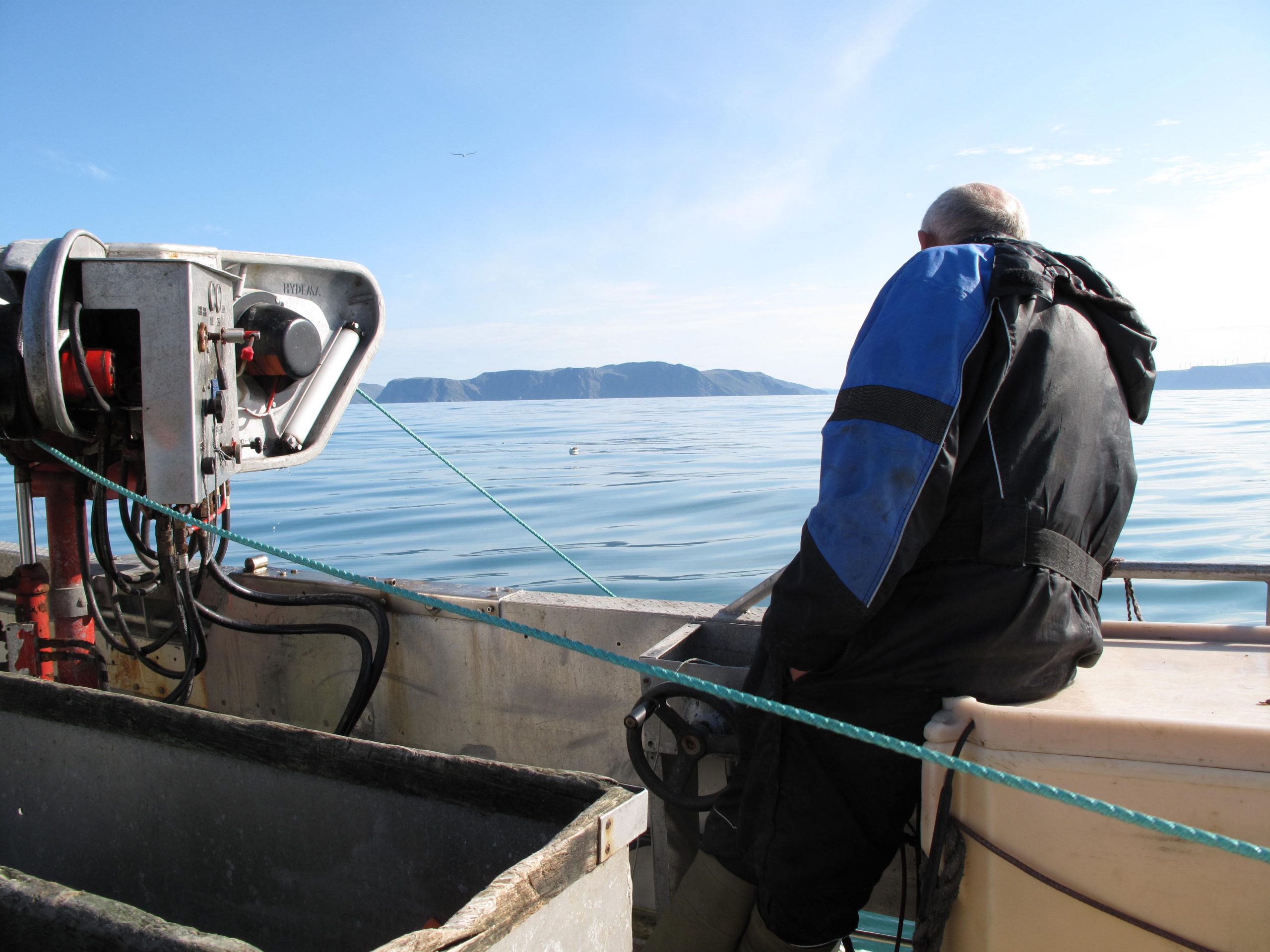 Thorleif monitors the dredge operation