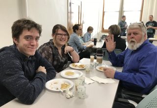 Students, faculty and staff mingled at the 2018 LAS Week Sociology Pancake Breakfast.