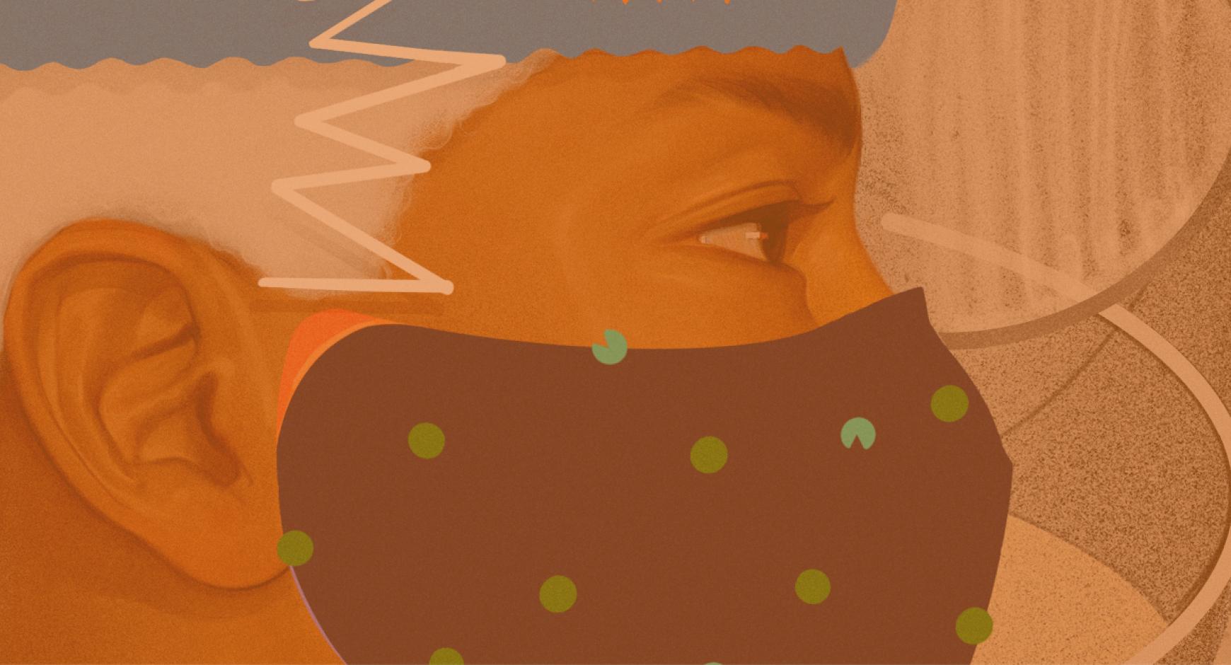 illustration of someone with a face mask