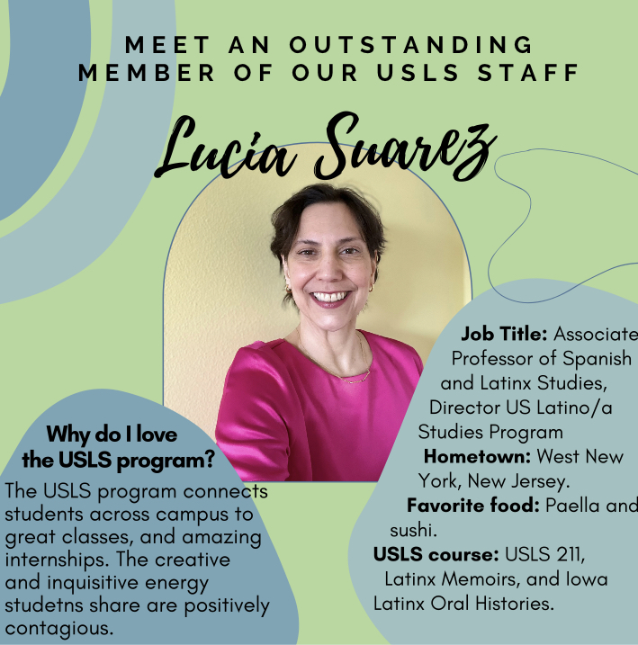 Graphic spotlighting Lucia Suarez