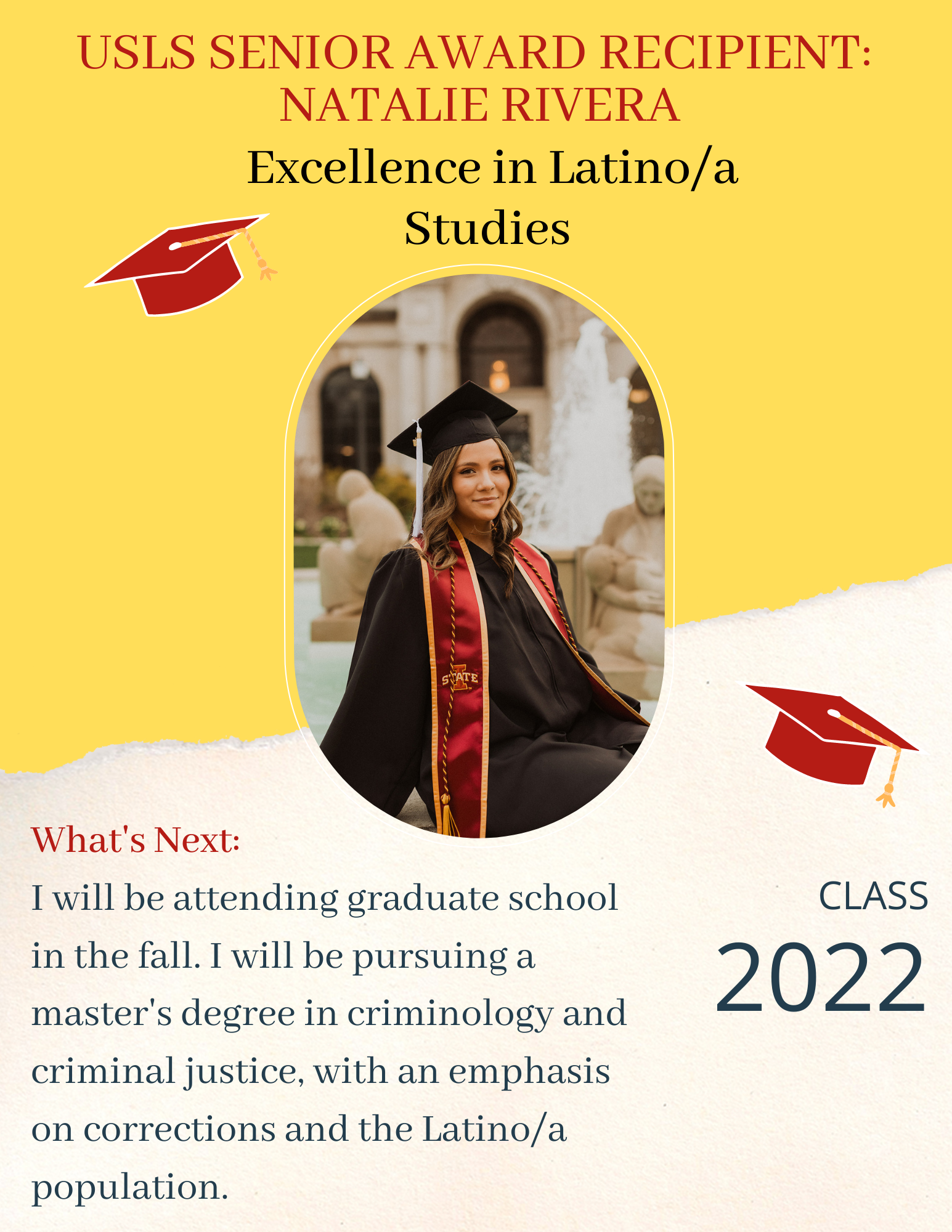 graphic congratulating Natalie Rivera