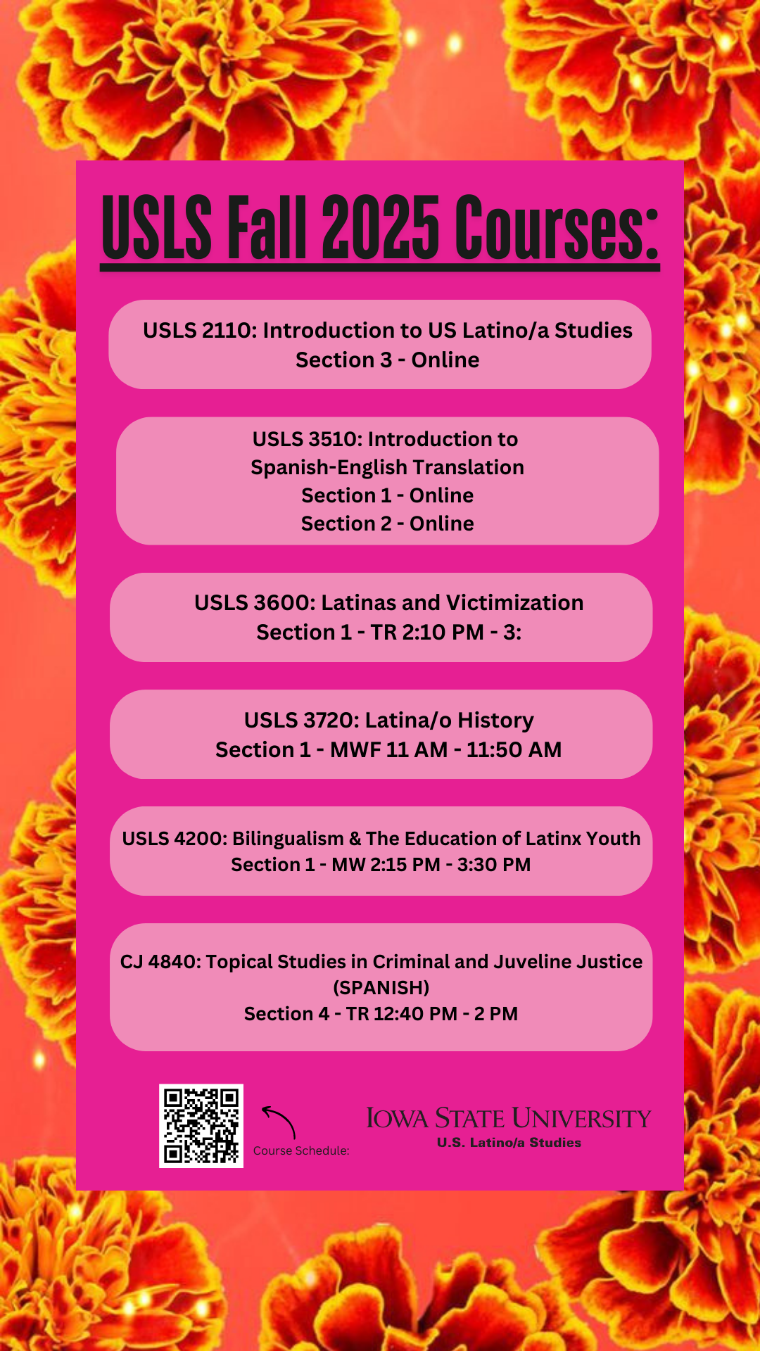 Listing of USLS Fall 2025 Courses