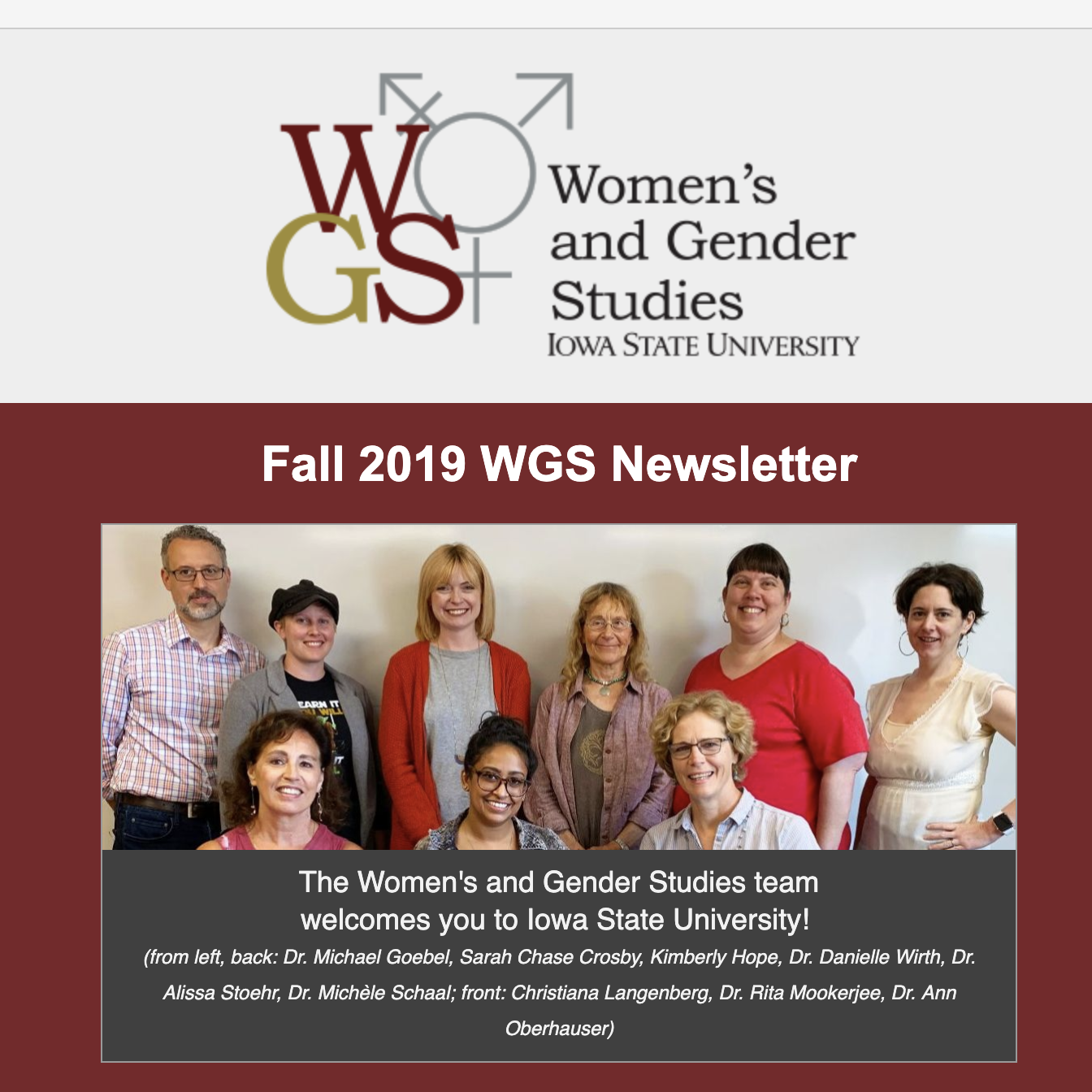 Fall 2019 Newsletter snippet